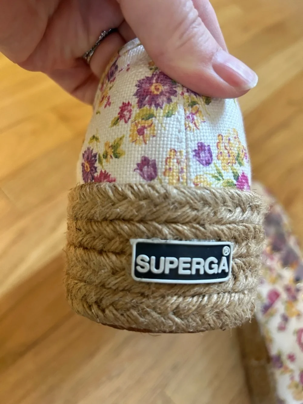 LOVESHACKFANCY x SUPERGA platform espadrille sneaker floral size 9.5